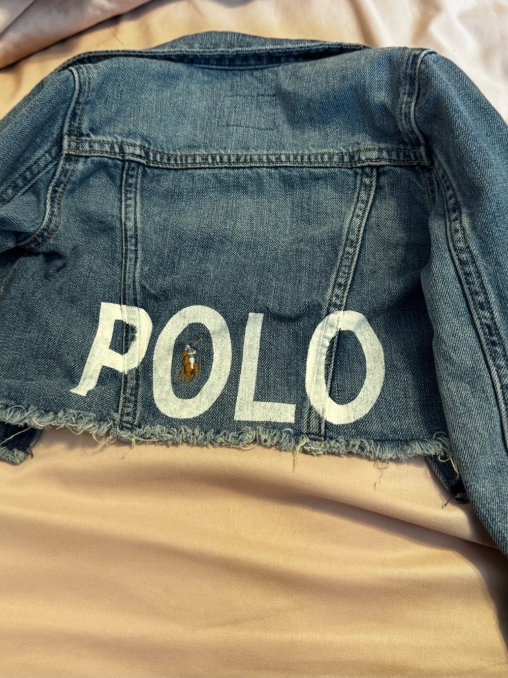 Polo by Ralph Lauren Blue Denim Jean Jacket with White Logo